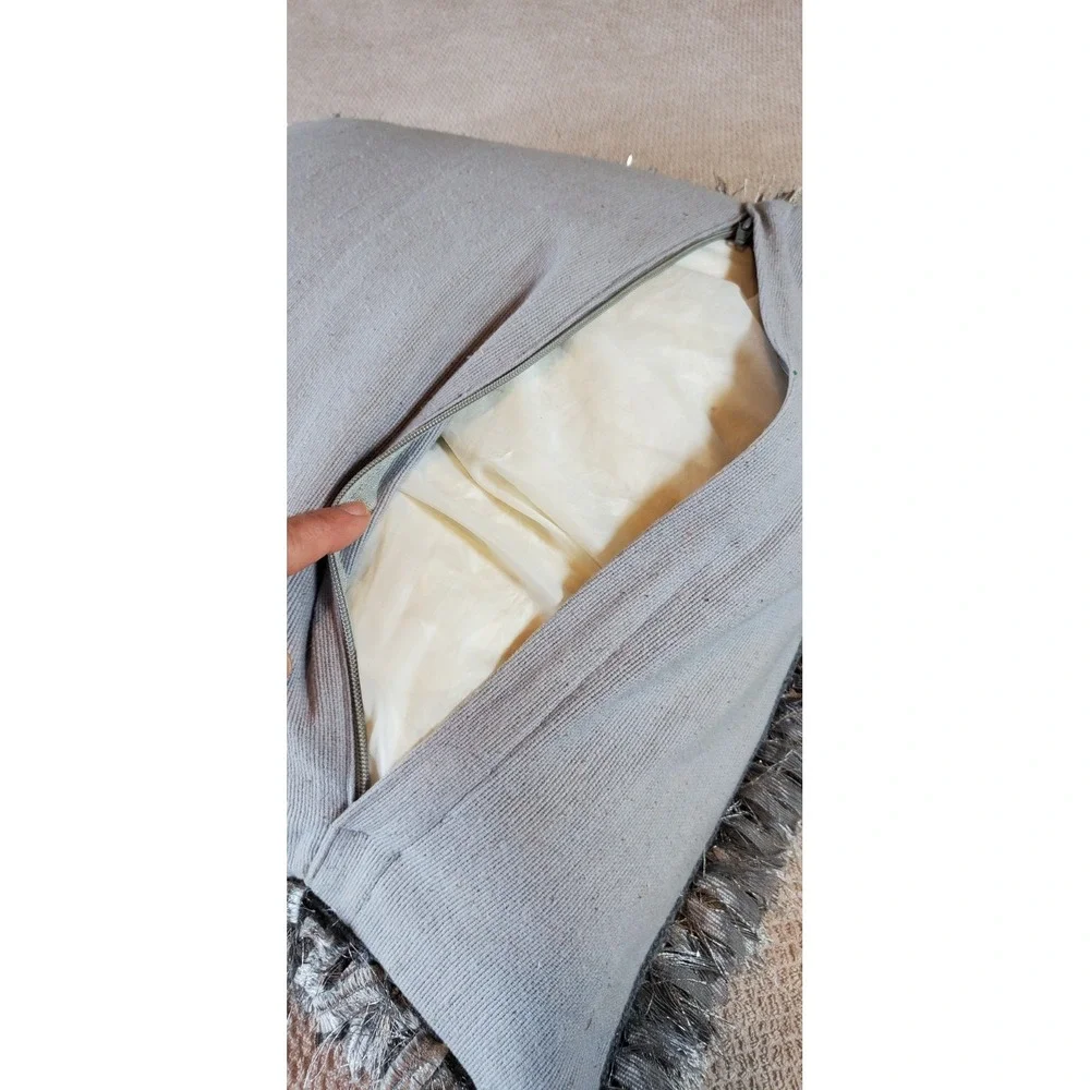 shaggy silver throw pillow‎ 20x20 Cotton Back Duck Feather Pillow Luxe Heavy
